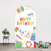 Lofaris Musical Instruments Kids Theme Birthday Arch Backdrop